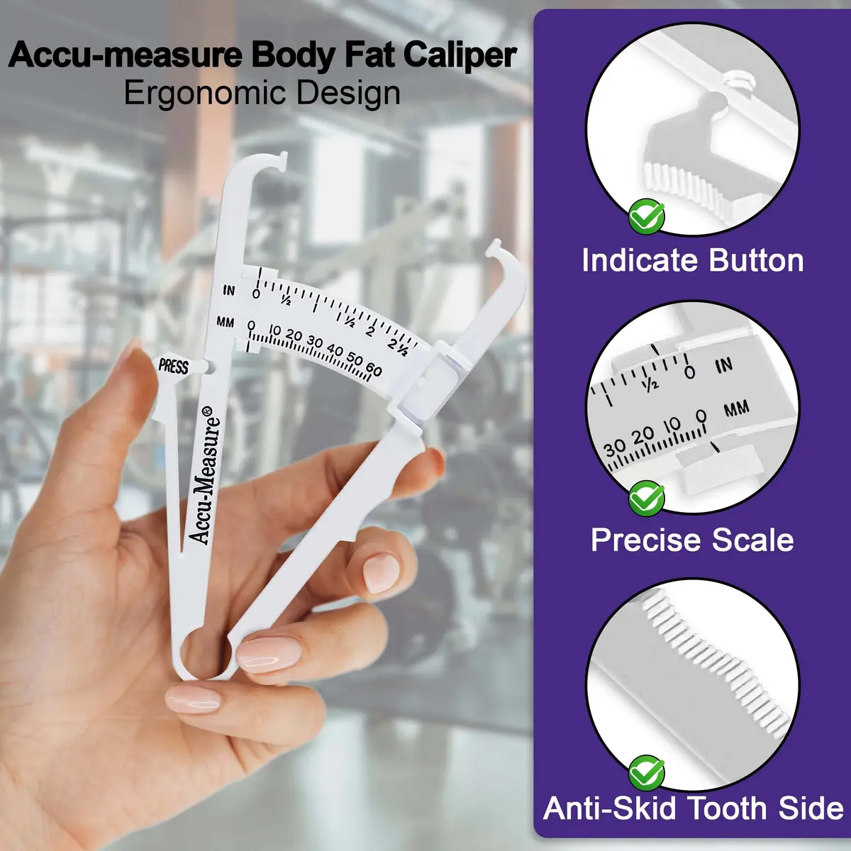 Accu-Measure Fitness 3000 Body Fat Caliper | Professional Grade, Reusable, Accurate in Seconds - view 6