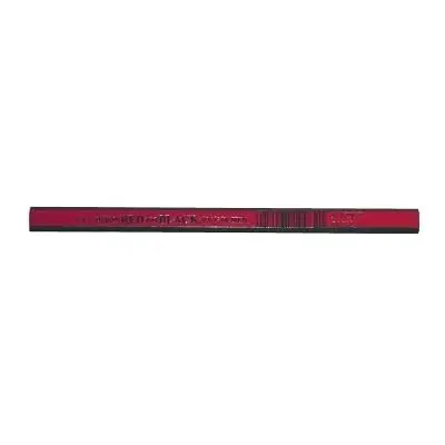 Dixon Woodcase Flat Carpenter's Pencil Medium Red Dozen | Long-Lasting, Smooth Black Marking (70-120 chars) - view 3