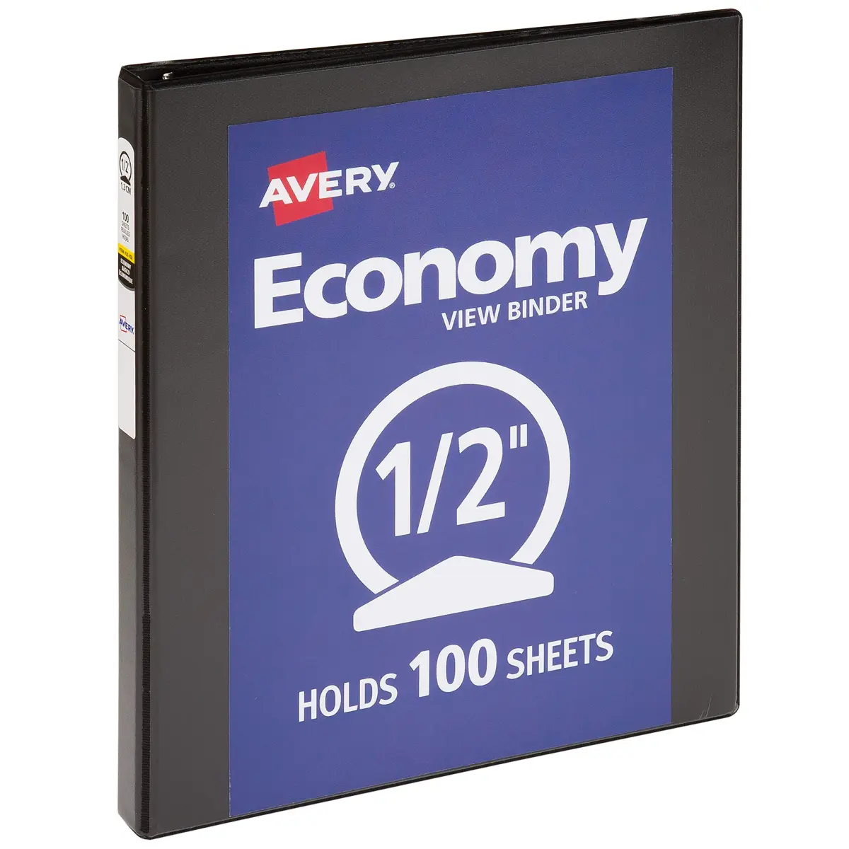 Avery Standard View 3 Ring Binder, 0.5" Round Rings, 100-Sheet Capacity, 2.64 cm (0.7 Inch) Spine | Black, 1-Pack - main product image