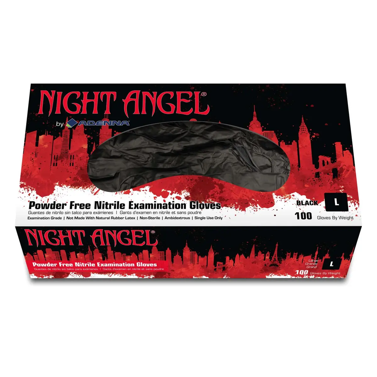 Adenna Night Angel Black Nitrile Exam Gloves 4 mil X-Large | Powder-Free, Textured Grip, Medical-Grade - view 7