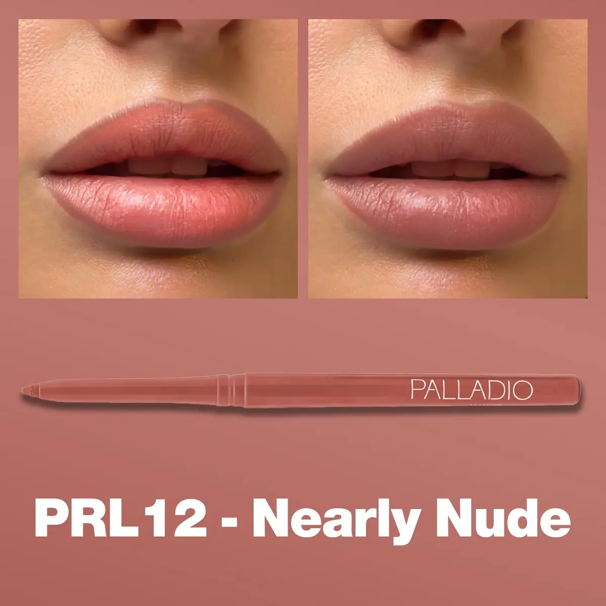 Palladio Retractable Waterproof Lip Liner Nearly Nude | Long-Lasting, Cruelty-Free (70-120 chars) - view 2