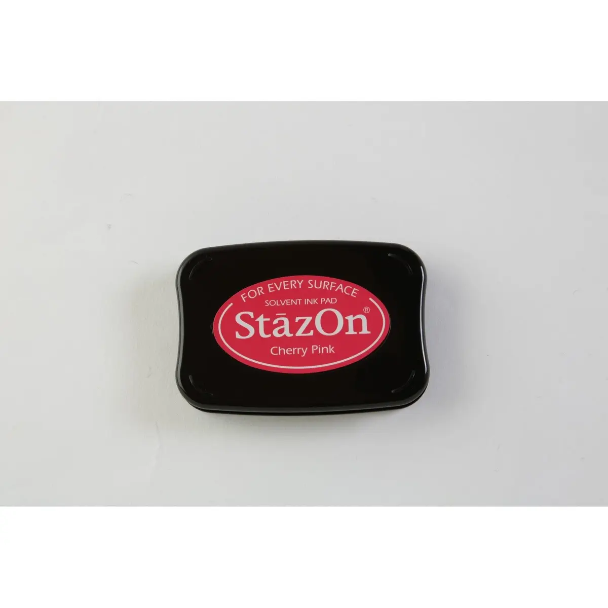 Tsukineko Full-Size StazOn Multi-Surface Inkpad, Cherry Pink | Solvent-Based Ink for Non-Porous Surfaces - main product image