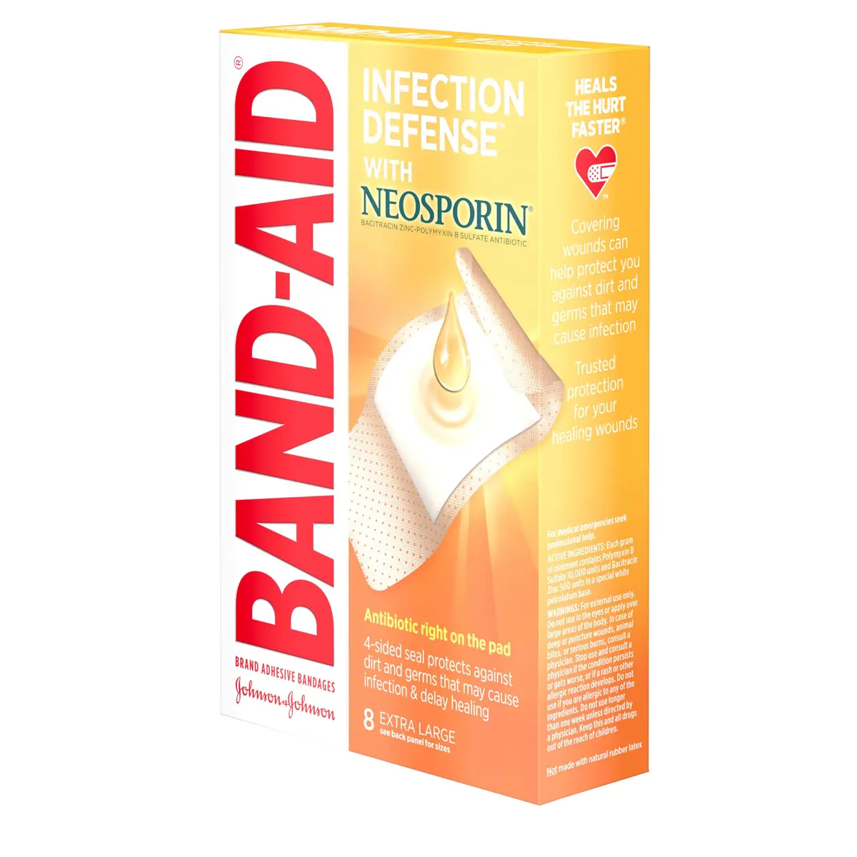 Band-Aid Adhesive Bandages Infection Defense Extra Large 8 Count | Sterile Wound Care with Neosporin - view 5