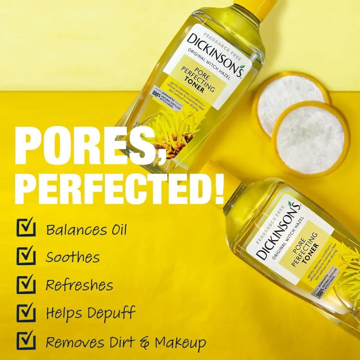 Dickinson's Original Witch Hazel Pore Perfecting Toner 473ml (16 Fl Oz) | Natural Distilled Witch Hazel for Pores - view 3