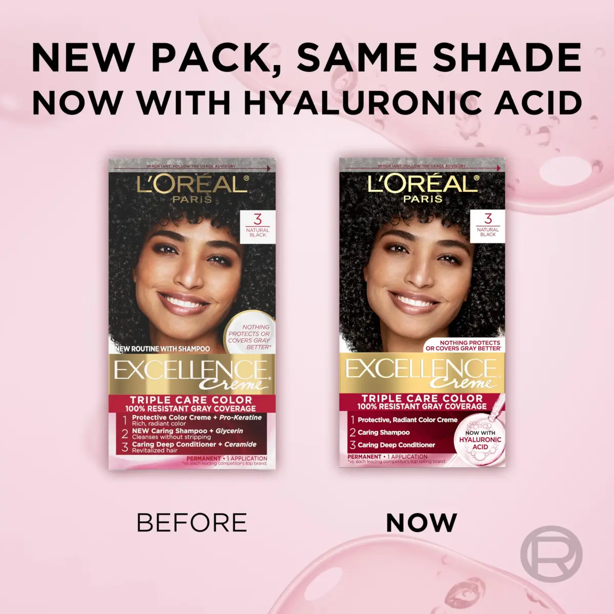 L'Oreal Paris Excellence Crème Permanent Hair Dye 3 Natural Black | Triple Care Color Routine with Hyaluronic Acid for 100% Gray Coverage - view 9