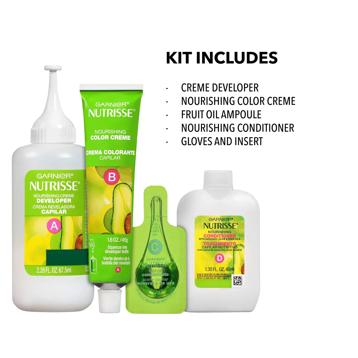 Garnier Nutrisse Nourishing Hair Color Creme, 50 Medium Natural Brown (Truffle) 4.13 fl oz (122 ml) | Permanent Grey Coverage - view 2
