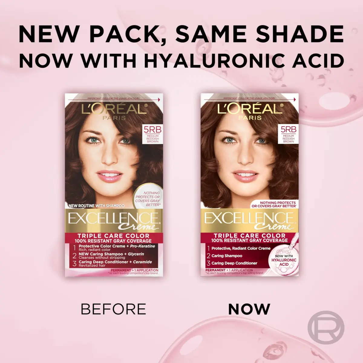 L'Oreal Paris Excellence Crème Permanent Hair Dye 5RB Medium Reddish Brown | Triple Care Color Routine with Hyaluronic Acid - view 9