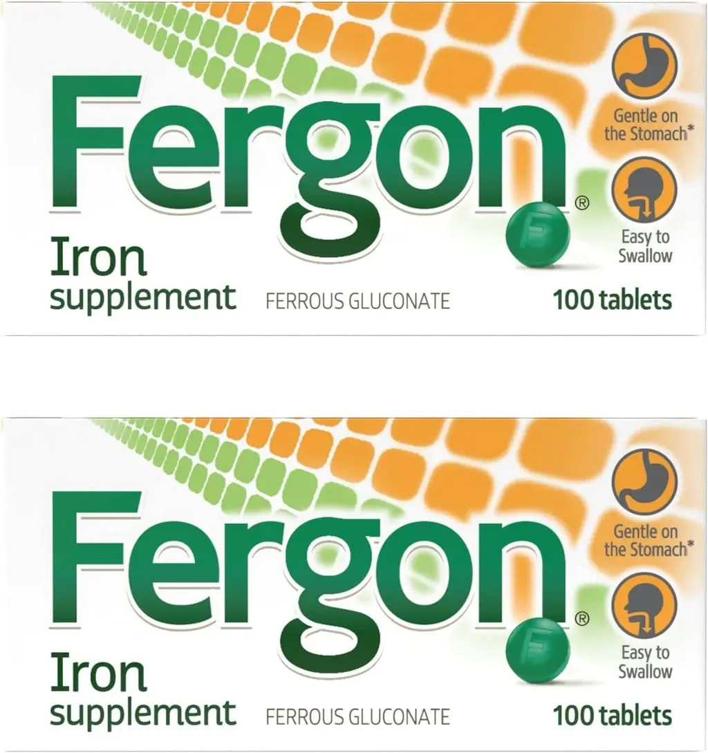 Fergon Iron Highly Soluble & Easily Digested, 27 mg Iron, 100 Tablets | Supports Red Blood Cell Production & Iron Deficiency - main product image