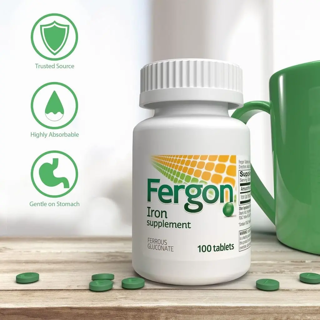 Fergon Iron Highly Soluble & Easily Digested, 27 mg Iron, 100 Tablets | Supports Red Blood Cell Production & Iron Deficiency - view 5