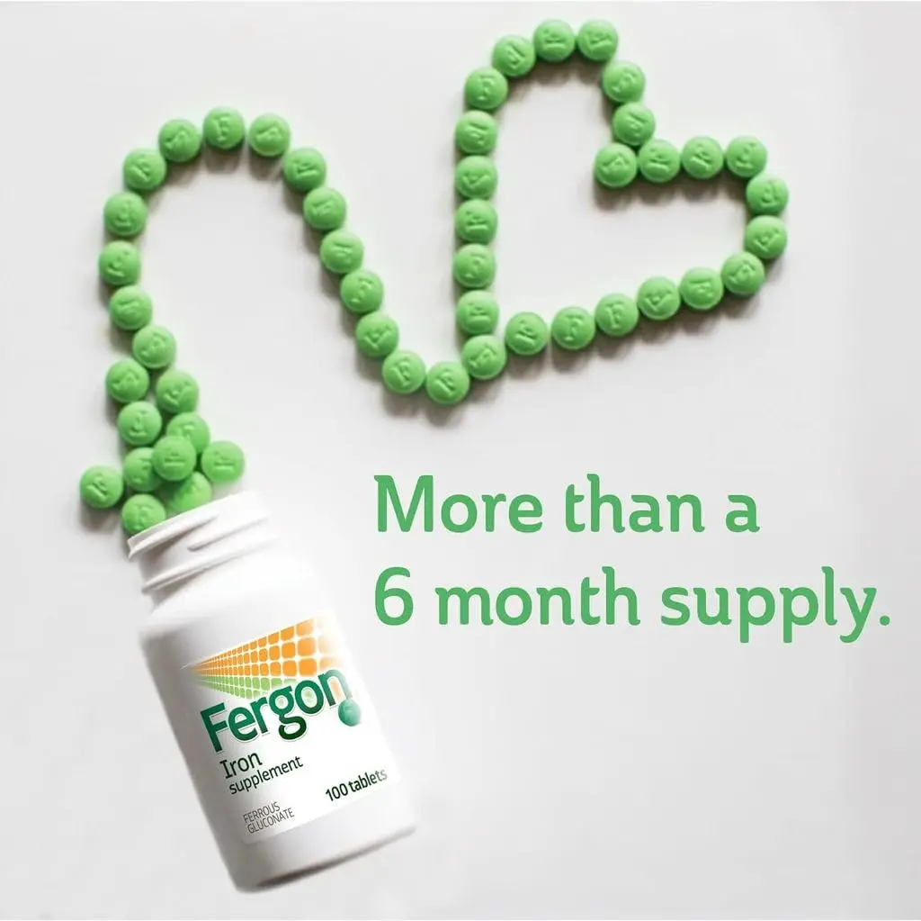 Fergon Iron Highly Soluble & Easily Digested, 27 mg Iron, 100 Tablets | Supports Red Blood Cell Production & Iron Deficiency - view 3