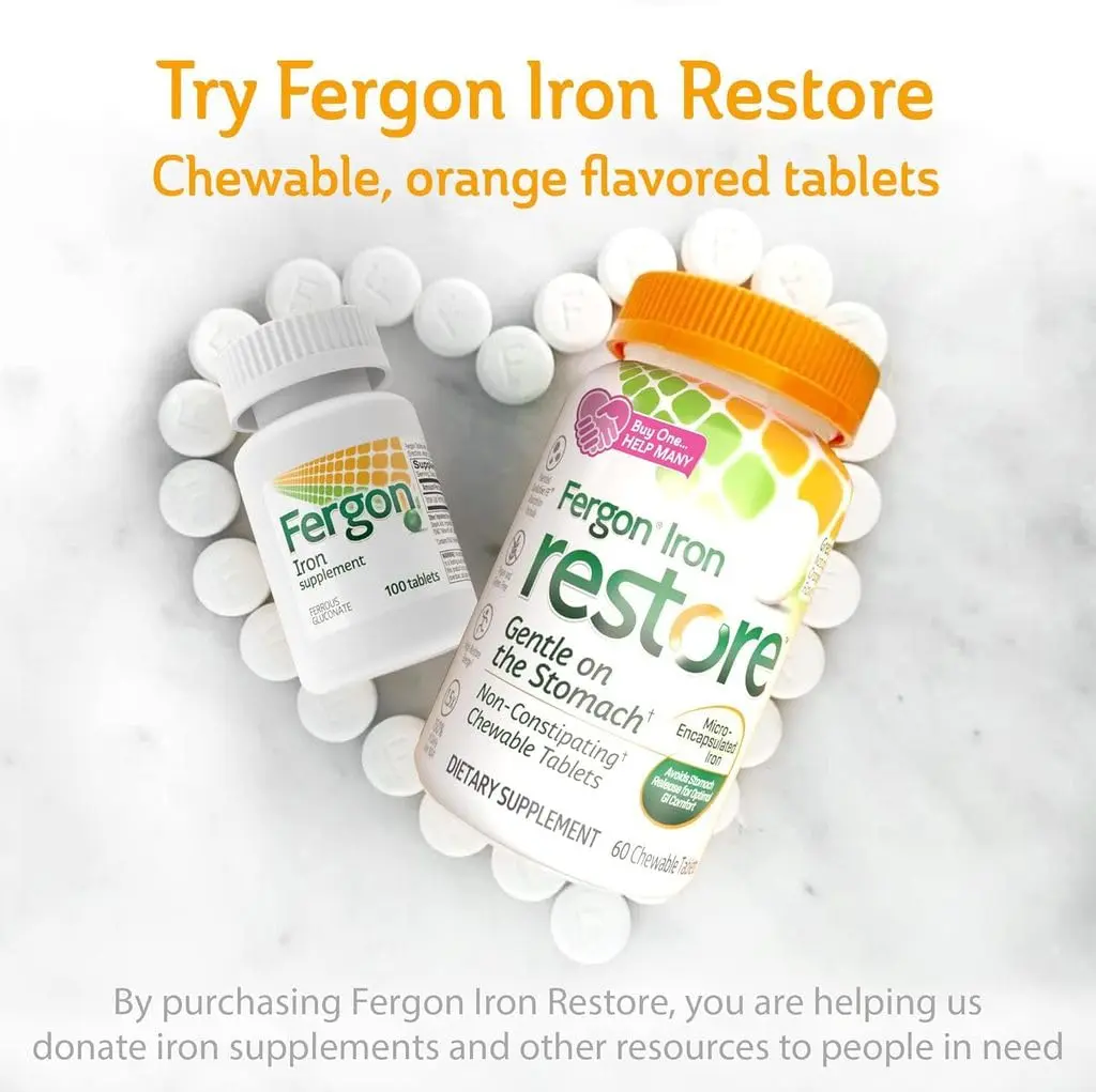 Fergon Iron Highly Soluble & Easily Digested, 27 mg Iron, 100 Tablets | Supports Red Blood Cell Production & Iron Deficiency - view 4