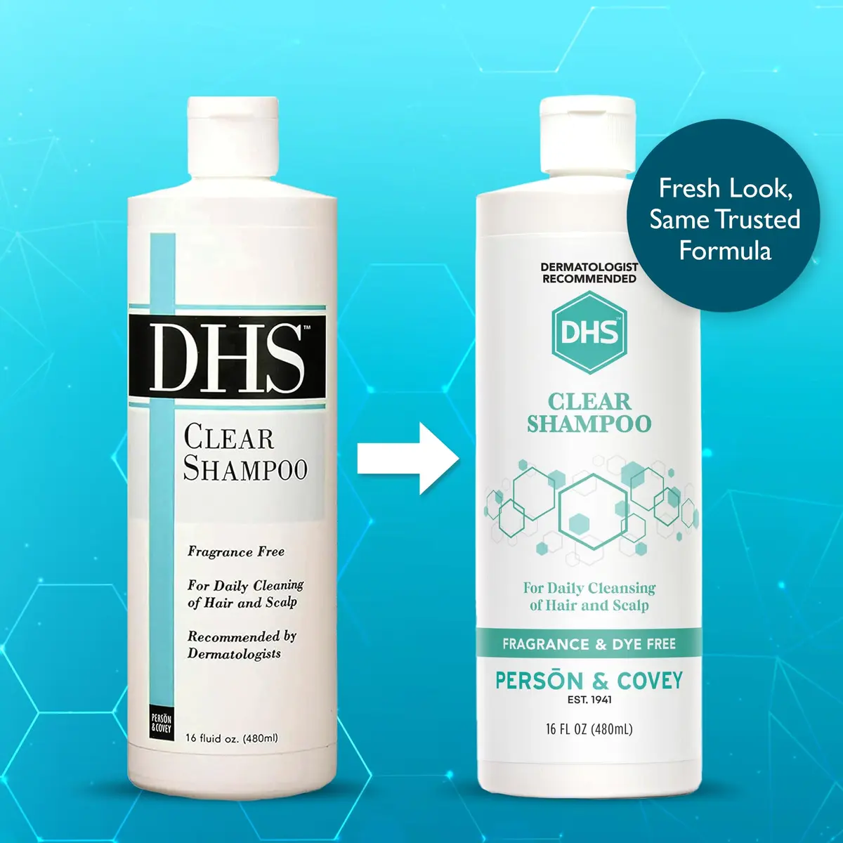 DHS Clear Shampoo for Sensitive Skin 16oz | Gentle, Fragrance-Free, Dermatologist Recommended - view 2