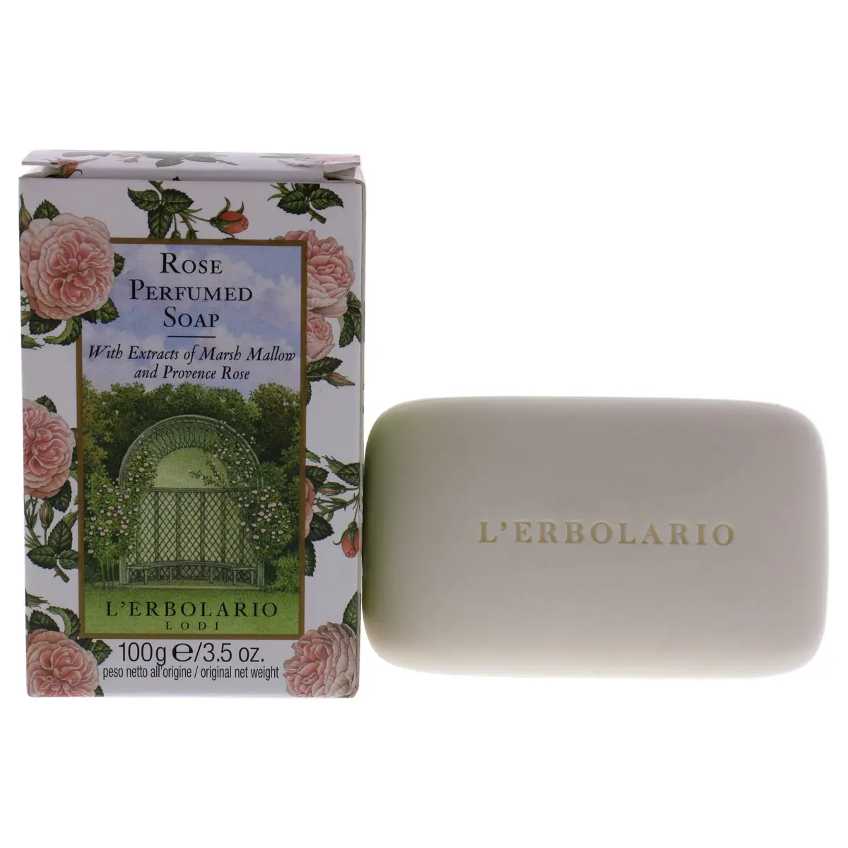 L'Erbolario Rose Perfumed Soap Bar 3.5 oz | Sensitive Skin Nourishing & Fragrant - main product image