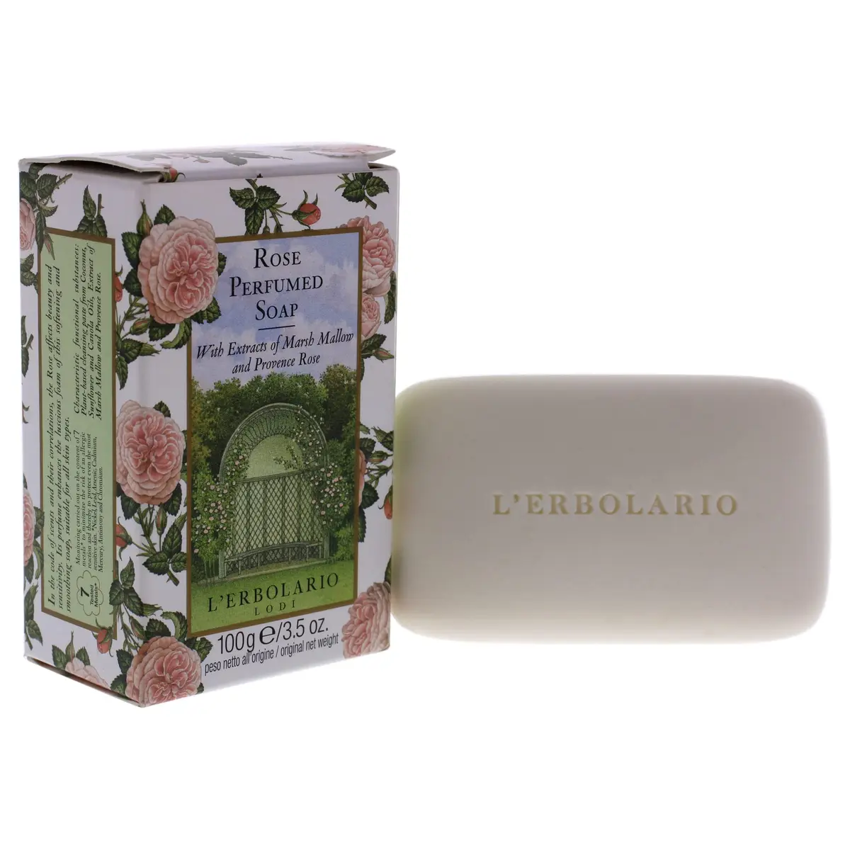 L'Erbolario Rose Perfumed Soap Bar 3.5 oz | Sensitive Skin Nourishing & Fragrant - view 3