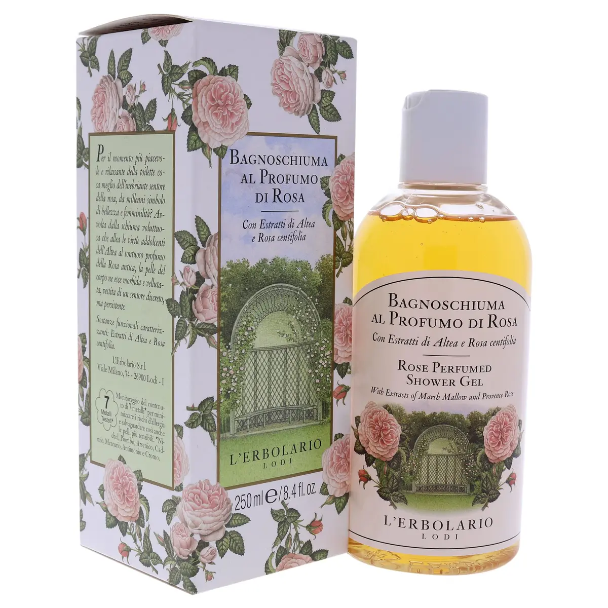 L'Erbolario Perfumed Shower Gel – Soothing Body Soap with Marsh Mallow – Protecting and Toning Body Wash with Amber Floral Fragrance - Rose - 8.4 oz - view 3