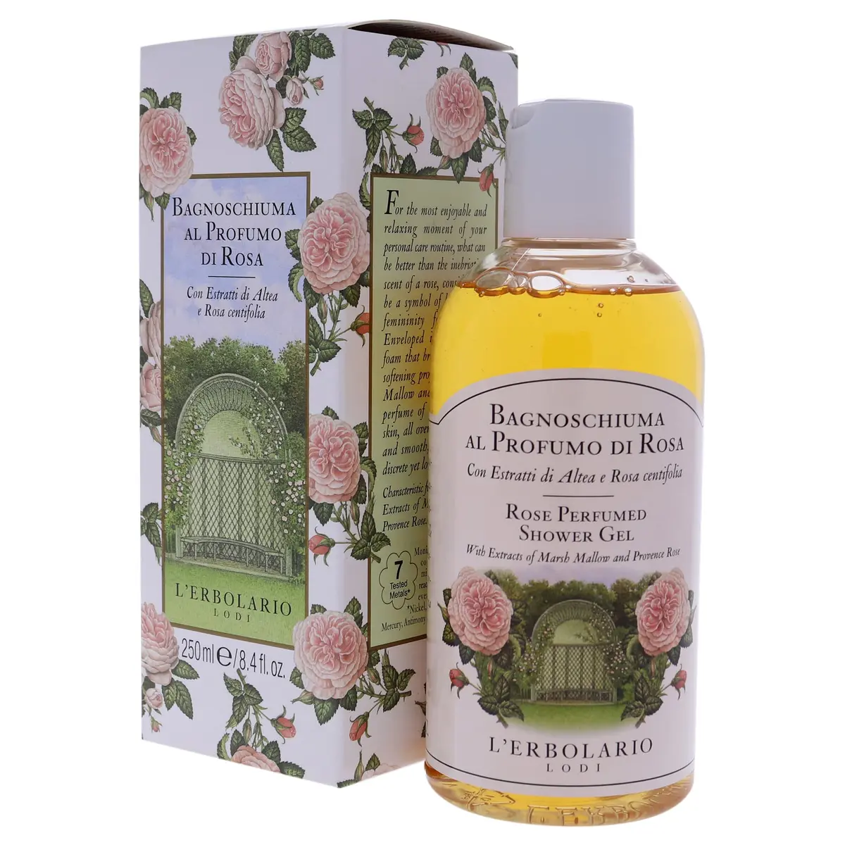 L'Erbolario Perfumed Shower Gel – Soothing Body Soap with Marsh Mallow – Protecting and Toning Body Wash with Amber Floral Fragrance - Rose - 8.4 oz - view 4