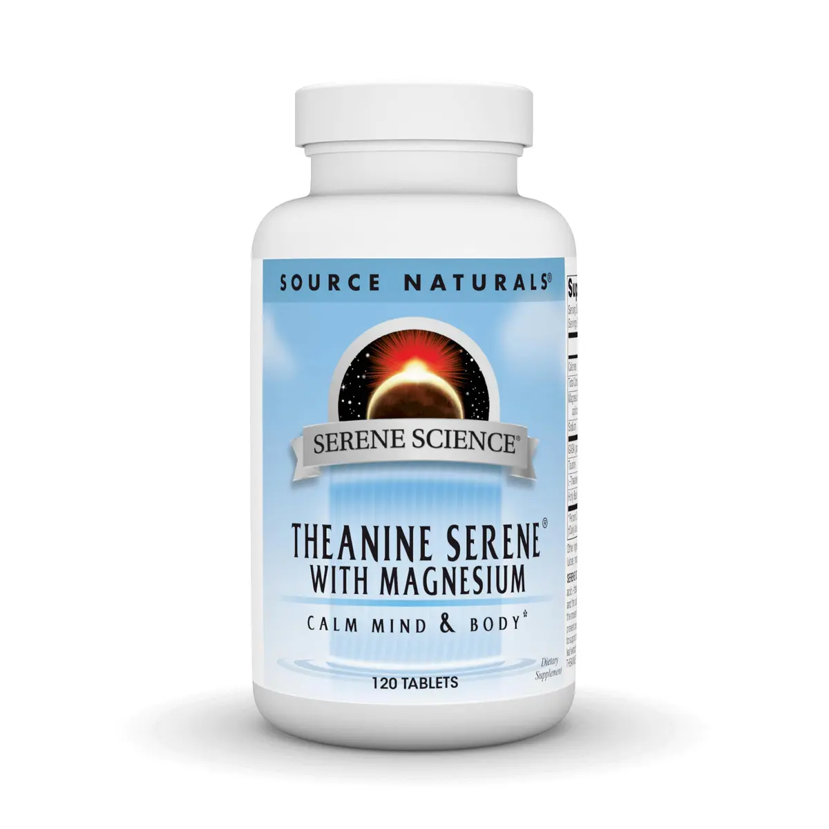 Source Naturals Serene Science Theanine Serene with Magnesium - 120 Tablets | Supports Relaxation & Focus - main product image