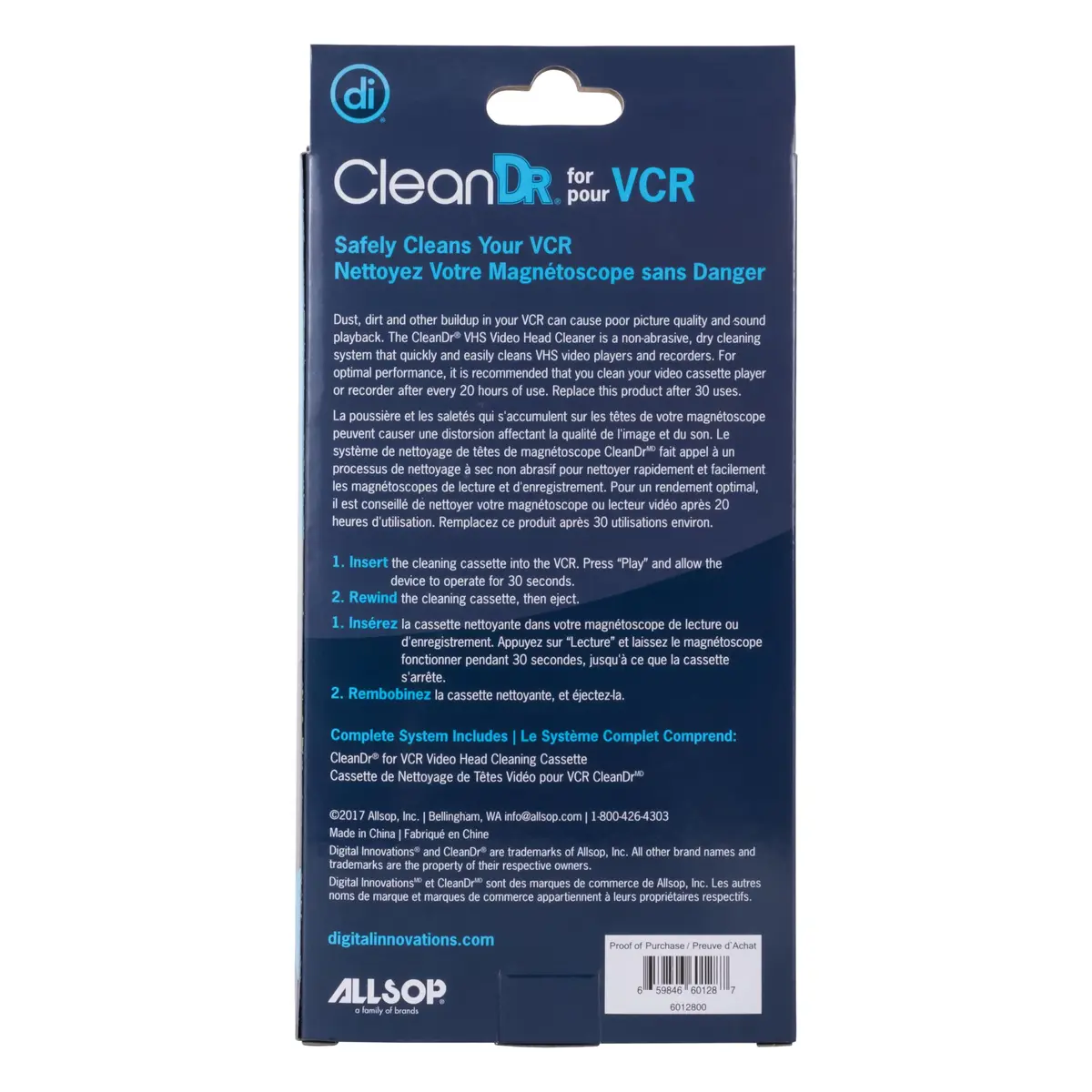 Allsop CleanDr VHS Video Head Cleaner, Dry Technology - No Fluid Required (6012800) | Safe VHS Head Cleaning - view 6