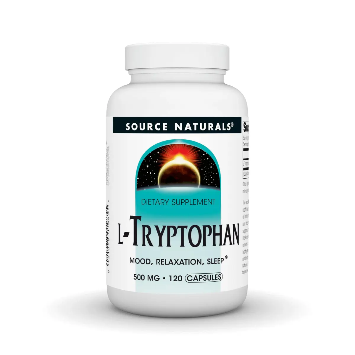 Source Naturals L-Tryptophan 500mg - 120 Capsules | Supports Relaxation & Sleep - main product image