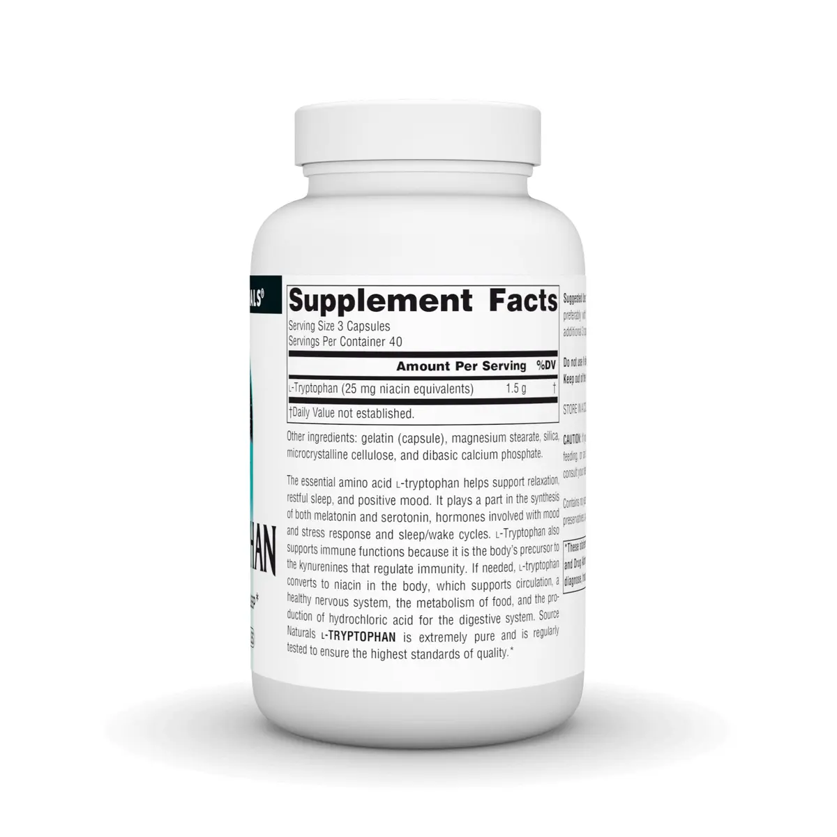 Source Naturals L-Tryptophan 500mg - 120 Capsules | Supports Relaxation & Sleep - view 3