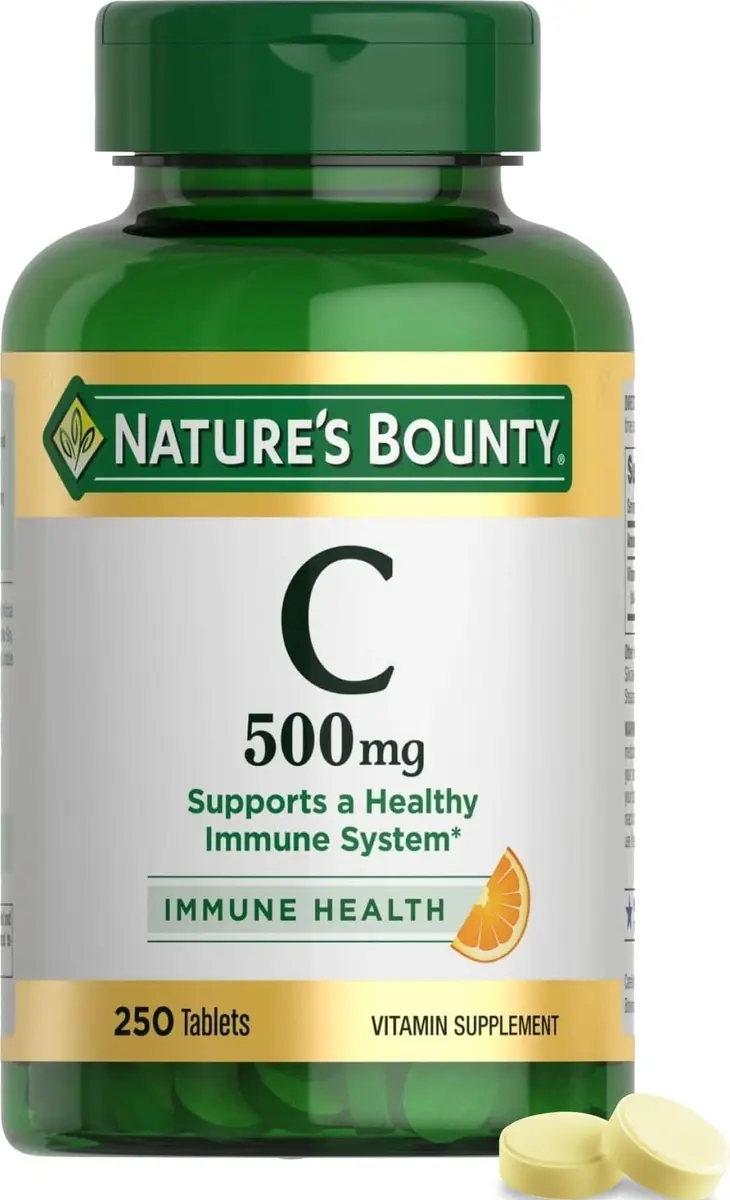 Nature's Bounty Vitamin C 500mg Tablets 250 Count (113g) | Immune Support & Antioxidant Power - main product image