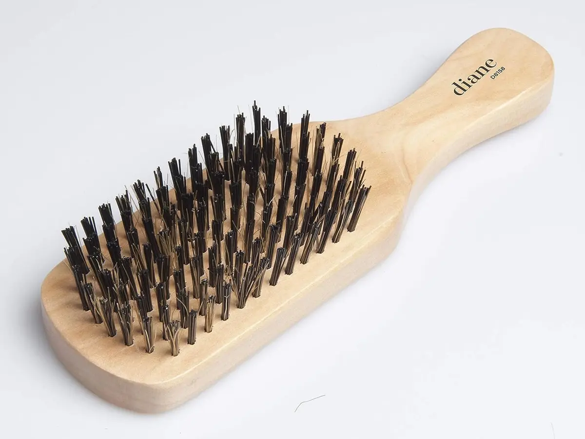 Diane Reinforced Boar Bristle Club Wave Brush for Men and Barbers – Hard Bristles for Thick to Coarse Hair – Use for Detangling, Smoothing, Wave Styles, Restore Shine and Texture | Durable, Natural Oil Distribution (120 chars) - view 7