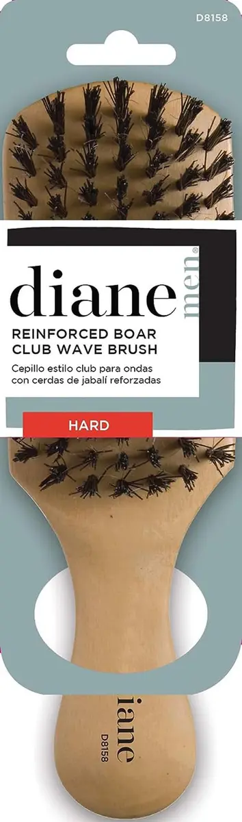 Diane Reinforced Boar Bristle Club Wave Brush for Men and Barbers – Hard Bristles for Thick to Coarse Hair – Use for Detangling, Smoothing, Wave Styles, Restore Shine and Texture | Durable, Natural Oil Distribution (120 chars) - view 8