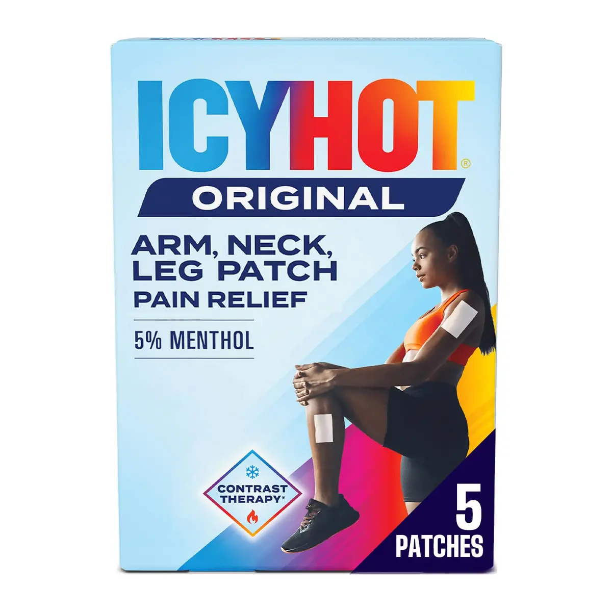 Icy Hot Original Pain Relief Patches Medium Size 5 Count (0.6 oz) | FDA Approved Medication for Backaches, Joints, Muscle Strains and Arthritis - main product image