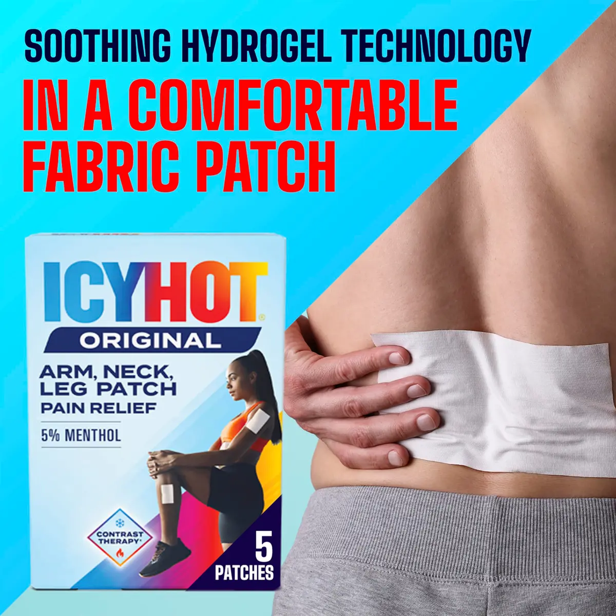 Icy Hot Original Pain Relief Patches Medium Size 5 Count (0.6 oz) | FDA Approved Medication for Backaches, Joints, Muscle Strains and Arthritis - view 8