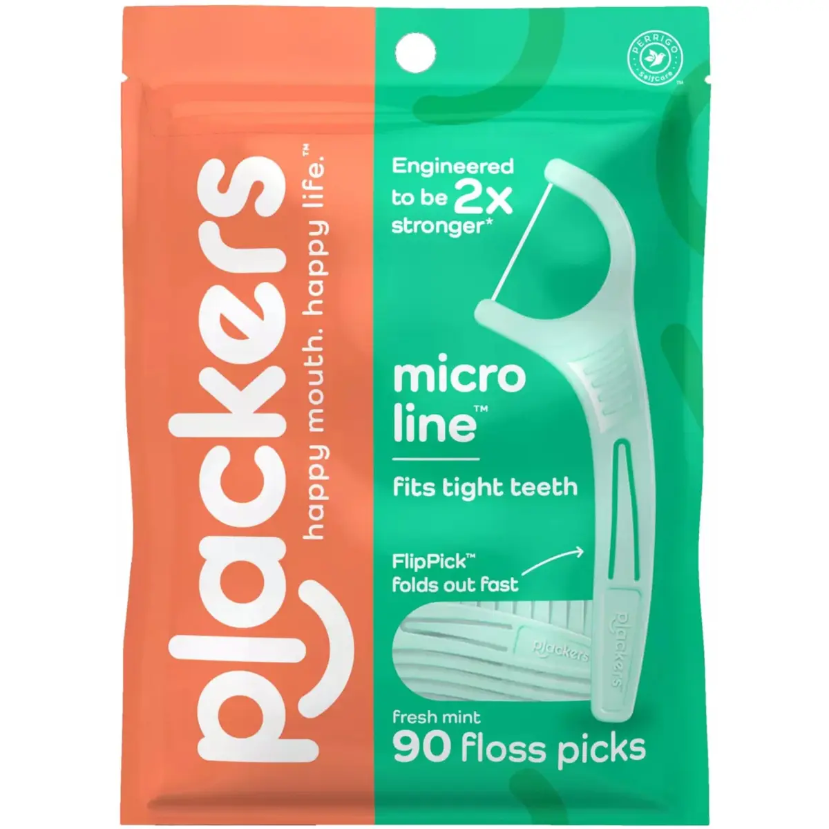 Plackers Micro Mint Dental Floss 90 Count | Freshens Breath & Oral Hygiene - main product image