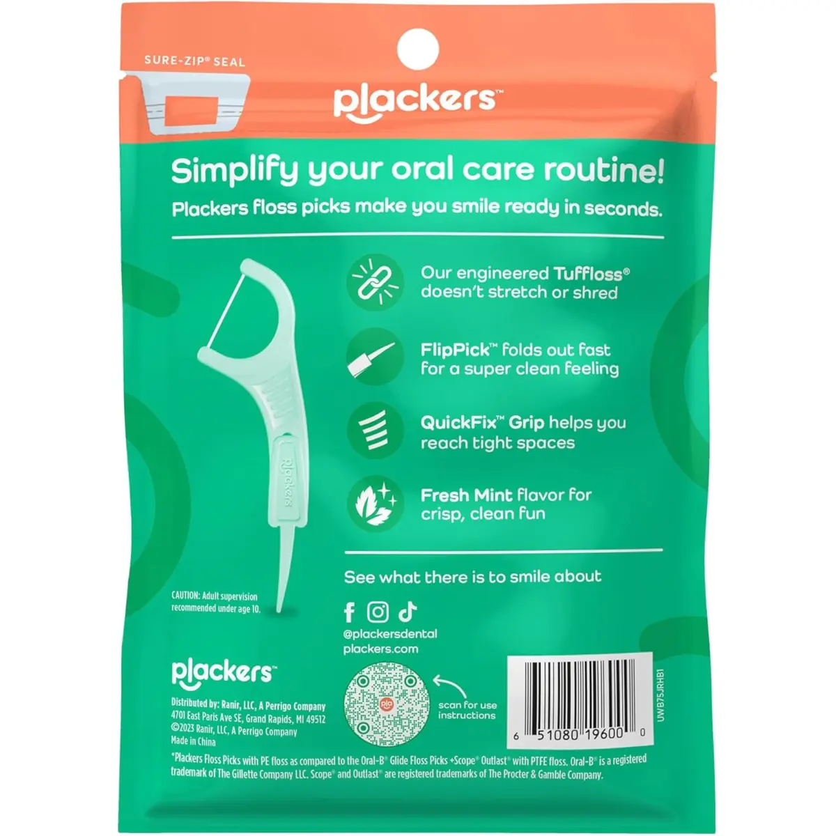 Plackers Micro Mint Dental Floss 90 Count | Freshens Breath & Oral Hygiene - view 6