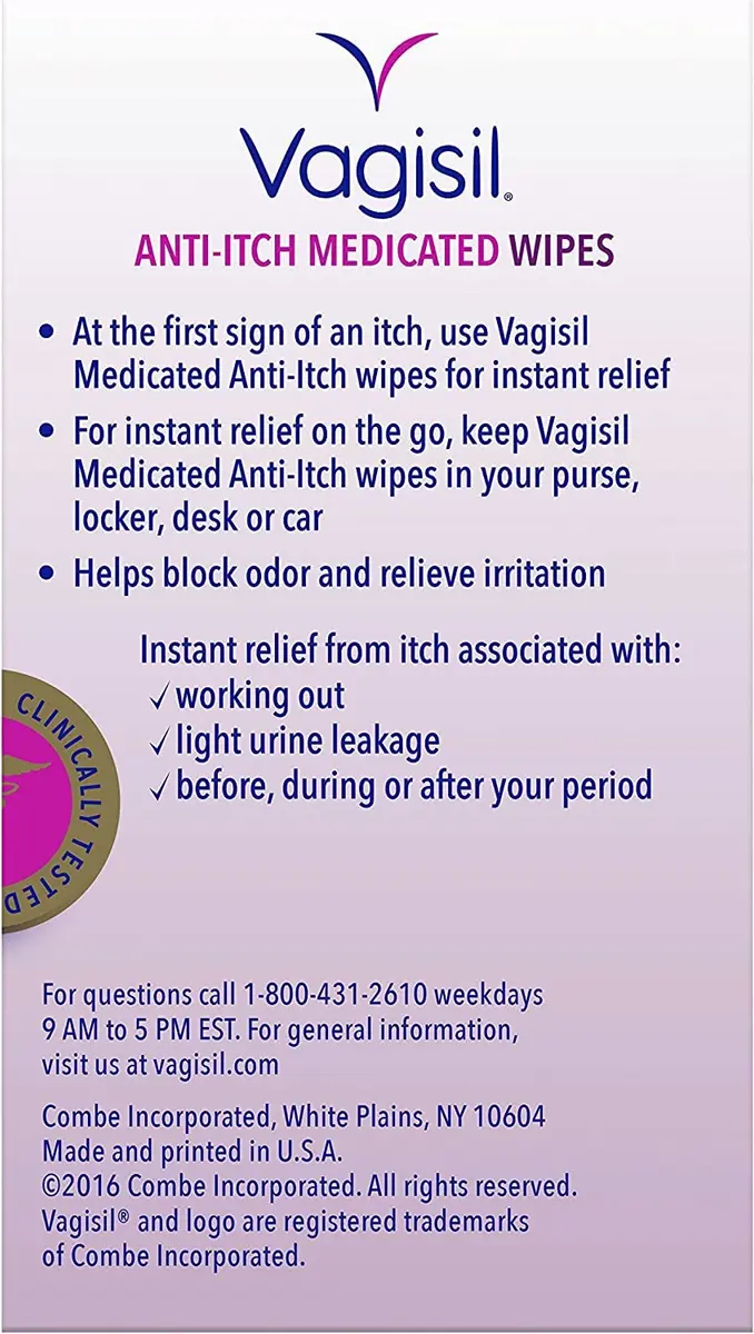 Vagisil Anti-Itch Medicated Feminine Wipes, Max Strength, 12 Wipes (1 Pack) | Fast Relief for Intense Vaginal Itching - view 9