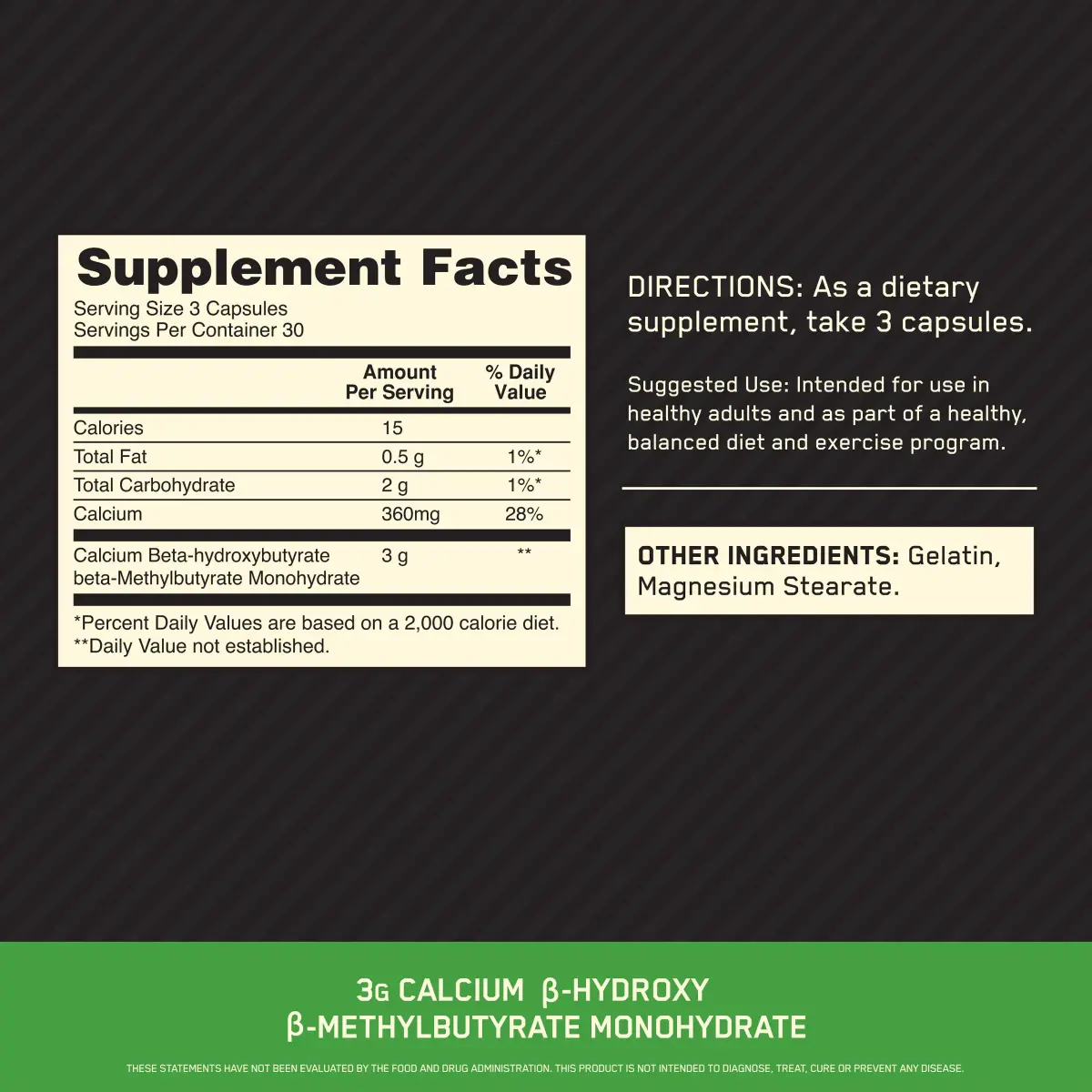 Optimum Nutrition HMB Capsules 3g (90 Count) | Supports Muscle Strength & Repair - view 2