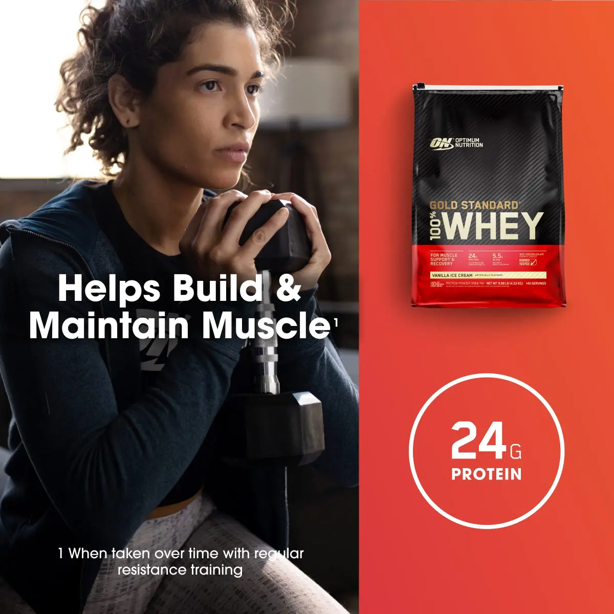 Optimum Nutrition Gold Standard 100% Whey Protein Powder Vanilla Ice Cream 4.53 kg (9.98 lb) | USA Imported Muscle Recovery Formula - view 5