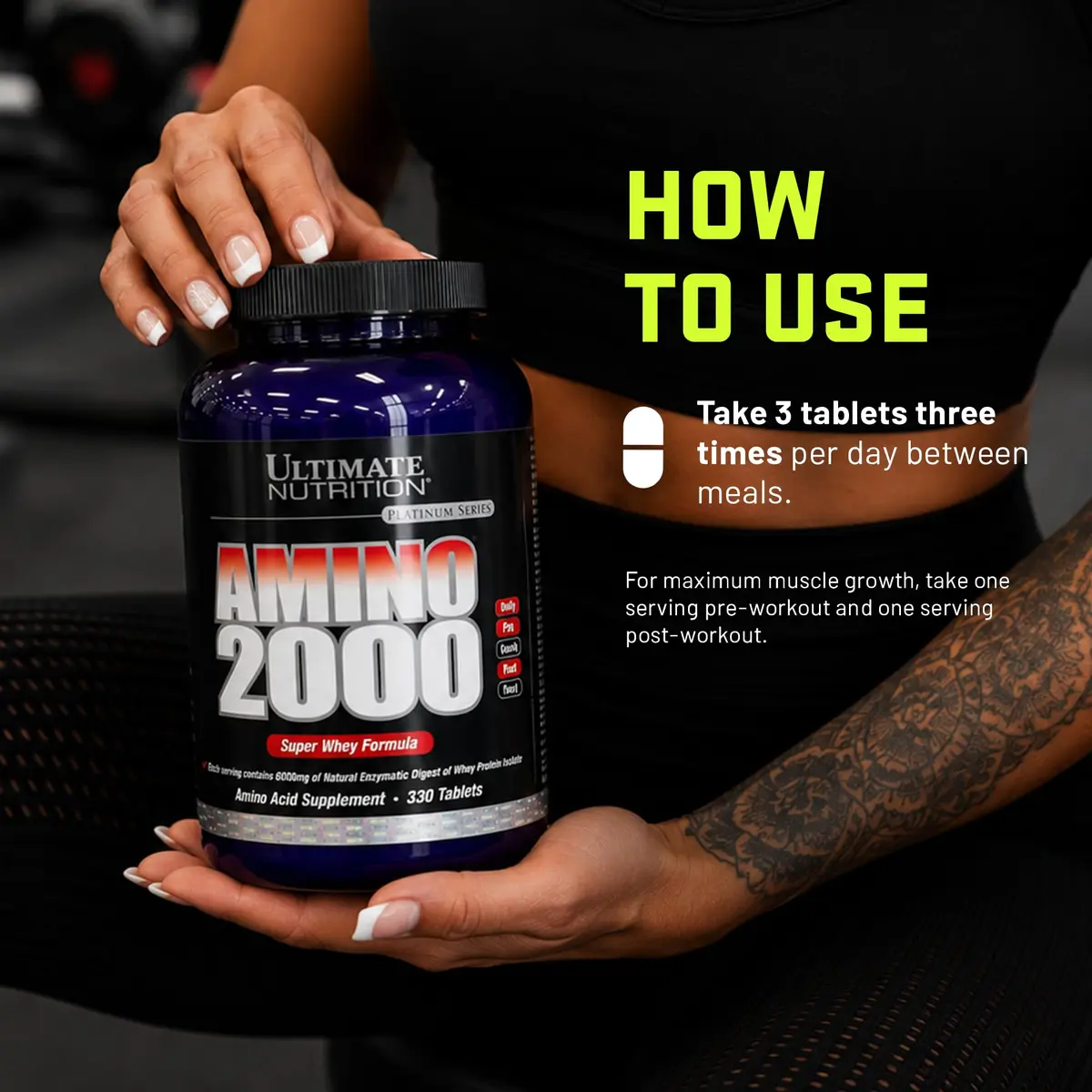 Ultimate Nutrition Amino 2000, Super Whey Formula, BCAA Tablets, 330 Count | Supports Muscle Growth & Recovery - view 5
