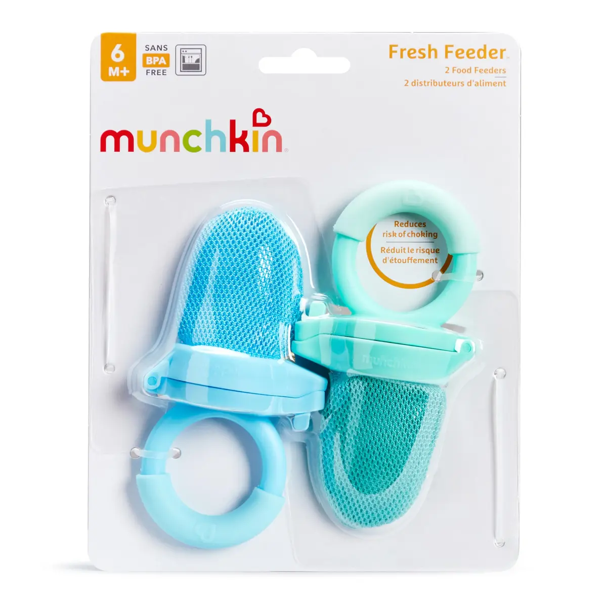 Munchkin Baby Fresh Food Feeder 2 Pack Blue/Mint | BPA-Free Mesh for 6+ Months - view 3