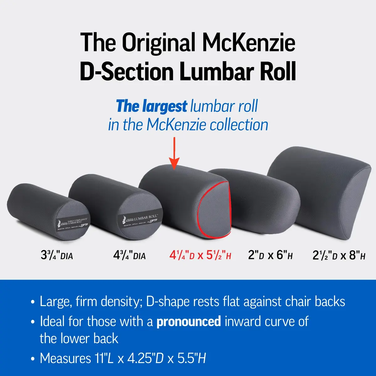 OPTP The Original McKenzie D-Section Lumbar Roll – Large, Firm Density | Support for Office & Travel - view 5