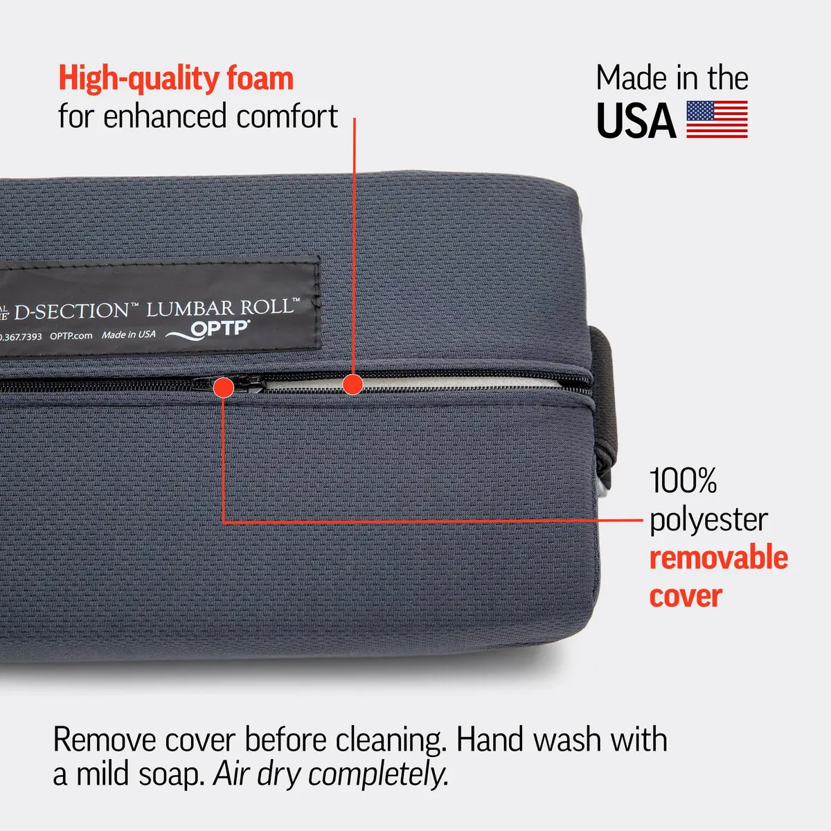OPTP The Original McKenzie D-Section Lumbar Roll – Large, Firm Density | Support for Office & Travel - view 6