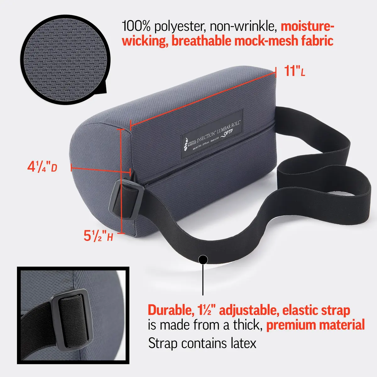 OPTP The Original McKenzie D-Section Lumbar Roll – Large, Firm Density | Support for Office & Travel - view 3