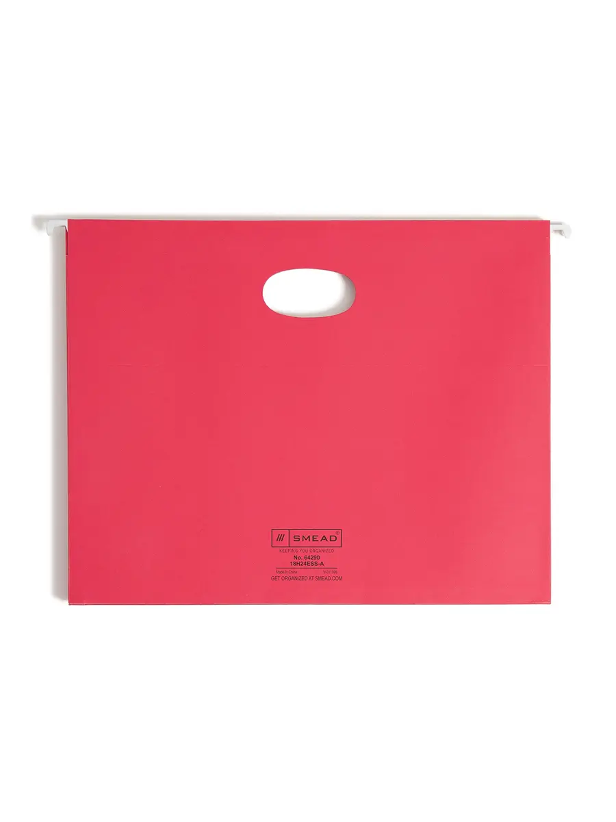 SMEAD Hanging Pocket with Full-Height Gusset, 3-1/2" Expansion, Letter Size, Assorted Colors, 4 per Pack - view 2