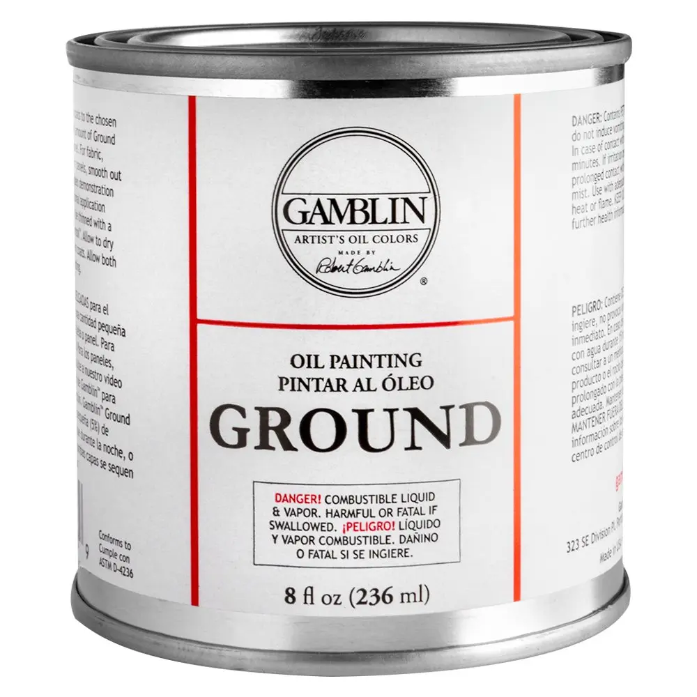 Gamblin Oil Painting Ground 8 oz. | Bright White, Non-Absorbent, Supports Canvas & Linen - main product image