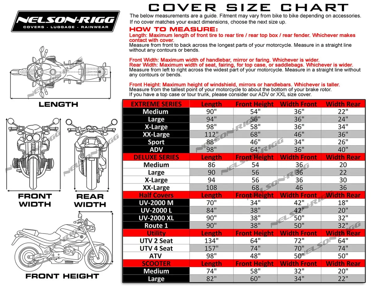 Nelson-Rigg XL Motorcycle Half Cover All-Weather | Waterproof, UV Protected, Fits Most Touring Bikes - view 4