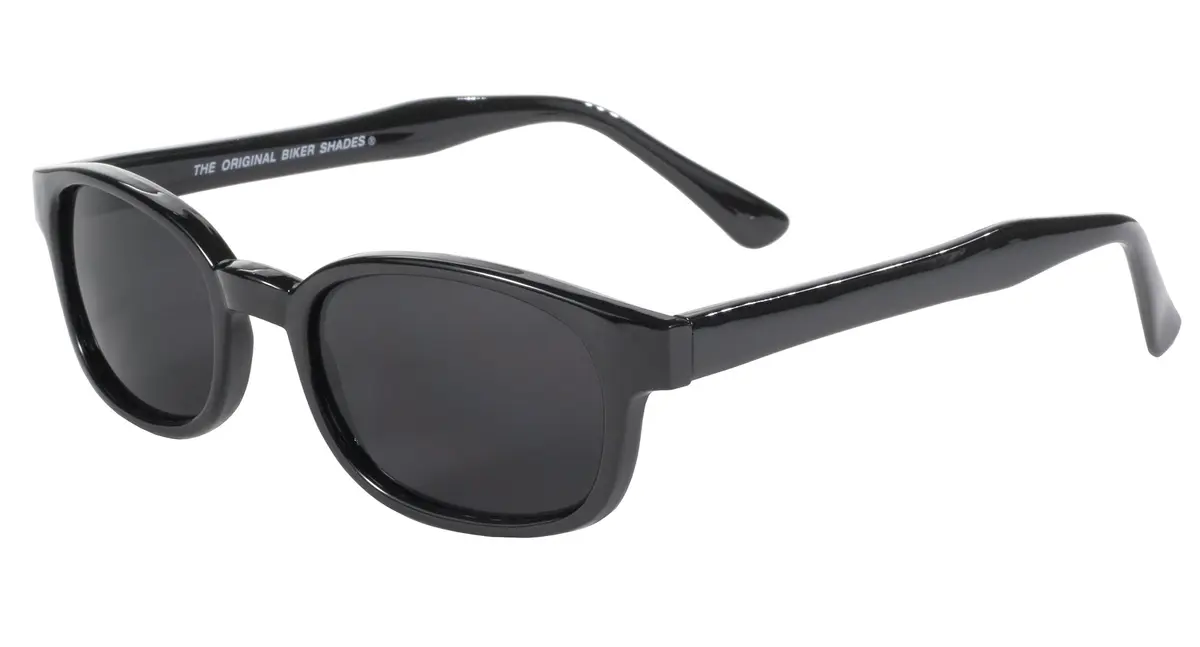 Pacific Coast Original KD's Biker Sunglasses (Black Frame/Dark Grey Lens) | Small Fit, Helmet Compatible, 100% UV Protection - view 4