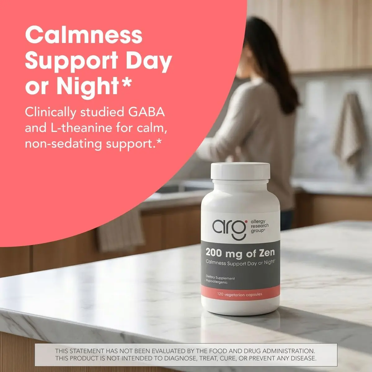 Allergy Research Group 200 mg of Zen L-Theanine & GABA | Stress & Relaxation Support - view 2