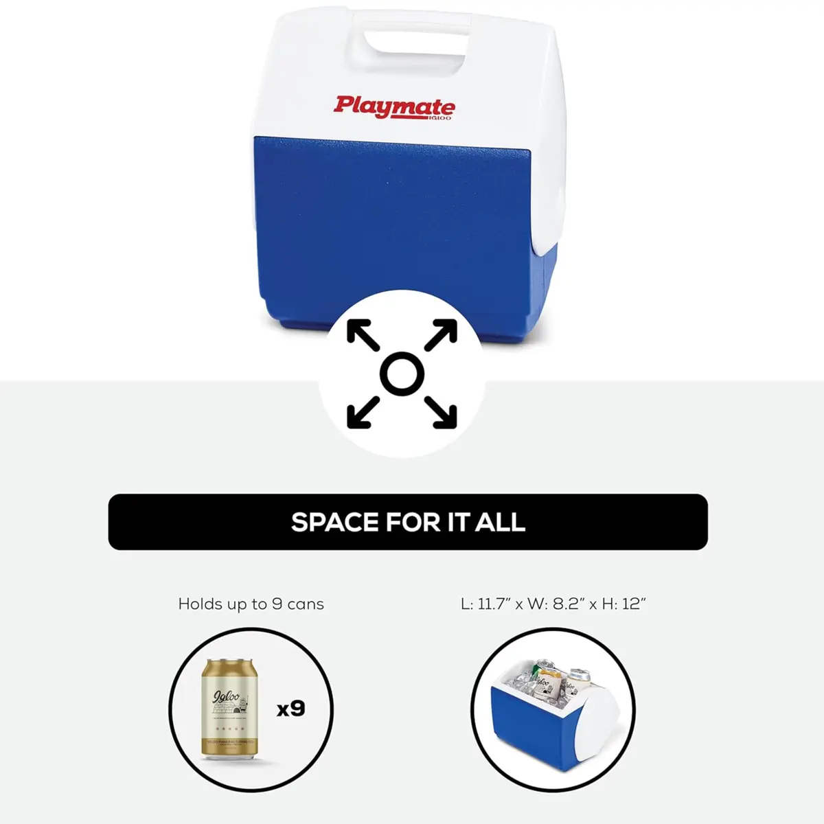 Igloo Playmate Pal 7 Qt Cooler | Blue/White Portable Insulated Ice Chest - view 2