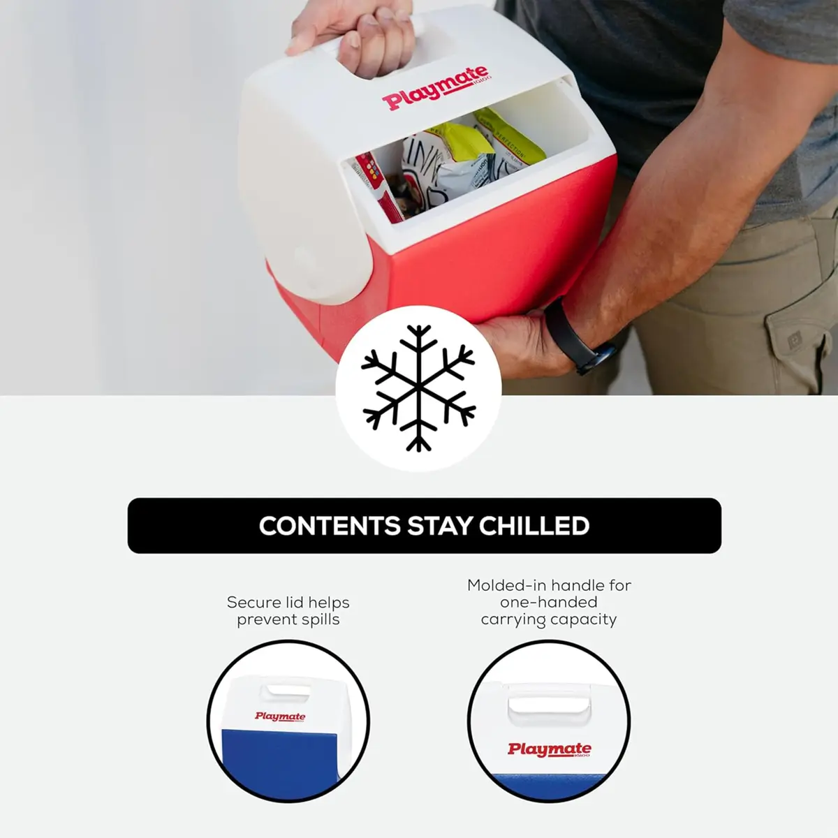 Igloo Playmate Pal 7 Qt Cooler | Blue/White Portable Insulated Ice Chest - view 3