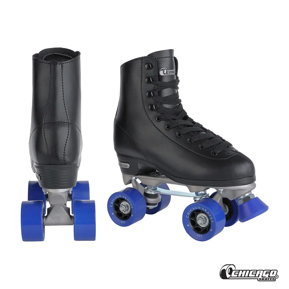 Chicago Skates Premium Black Quad Roller Skates for Beginners | Classic Adjustable High-Top Design for Indoor & Outdoor Use - view 2