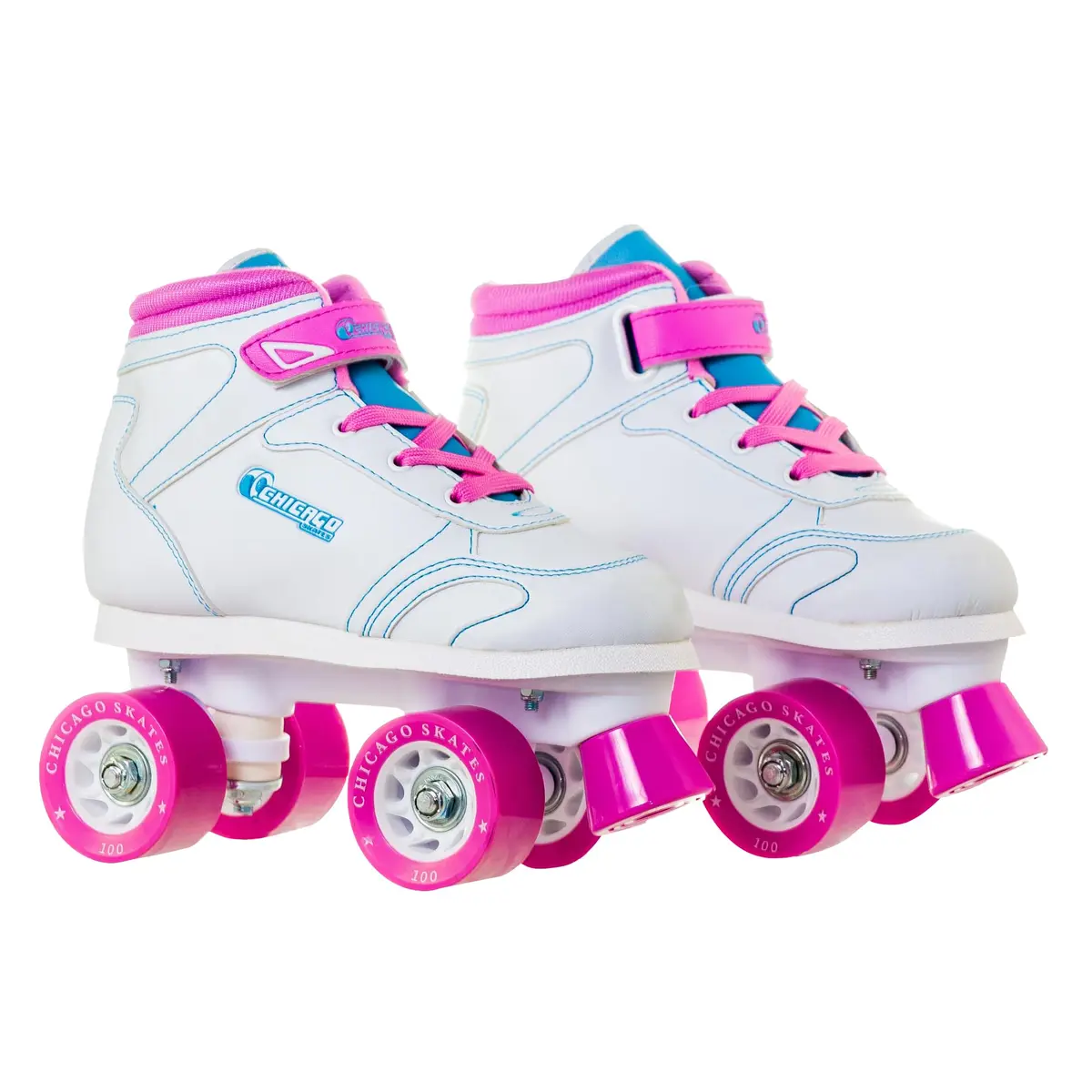 Chicago Skates Sidewalk Roller Skates – Durable, Top Performance Indoor/Outdoor Use Skate Shoes for Girls & Boys, High-Top Boot Safety Youth Quad Skates, 60mm PU Wheels, Adjustable Chassis & Trucks - main product image