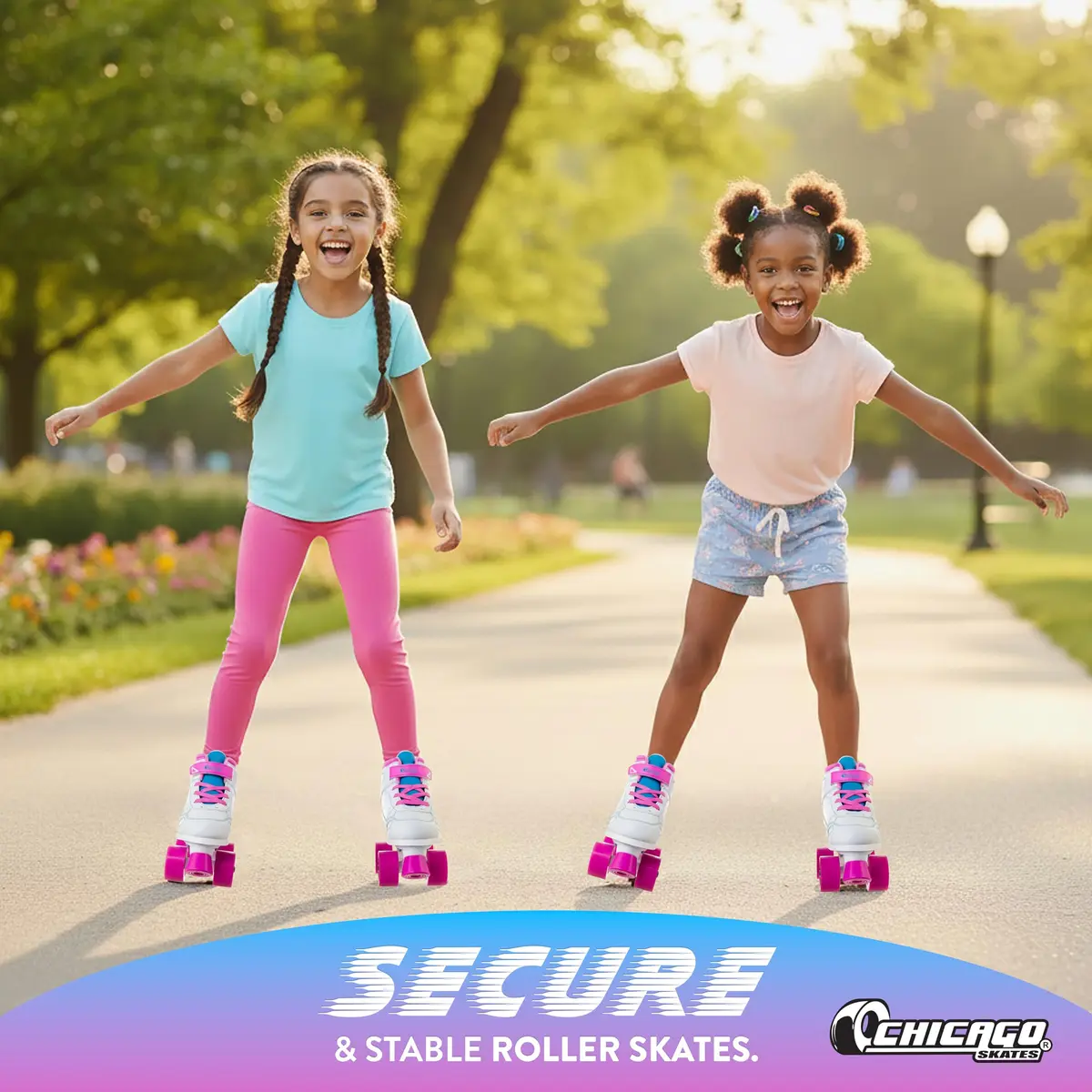 Chicago Skates Sidewalk Roller Skates – Durable, Top Performance Indoor/Outdoor Use Skate Shoes for Girls & Boys, High-Top Boot Safety Youth Quad Skates, 60mm PU Wheels, Adjustable Chassis & Trucks - view 5