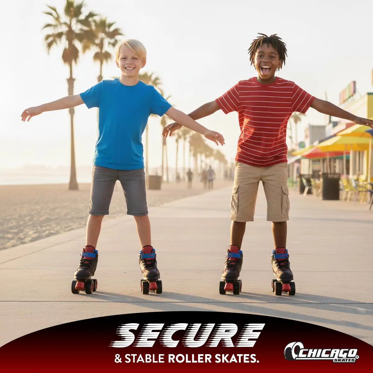 Chicago Skates Sidewalk Roller Skates – Durable, Top Performance Indoor/Outdoor Use Skate Shoes for Girls & Boys, High-Top Boot Safety Youth Quad Skates, 60mm PU Wheels, Adjustable Chassis & Trucks - view 5